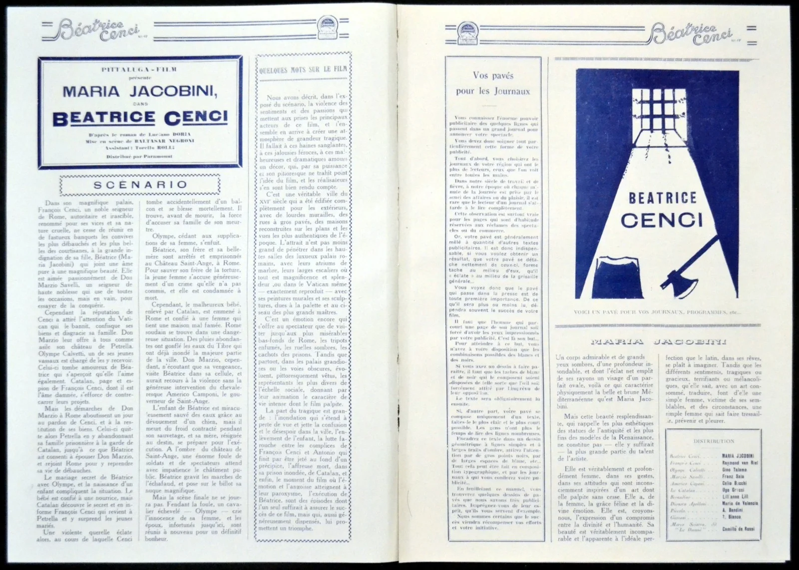 TRAGIC HOUR 1926 Maria Jacobini * ARNALDO CAROLI FRENCH PRESSBOOK, image 2