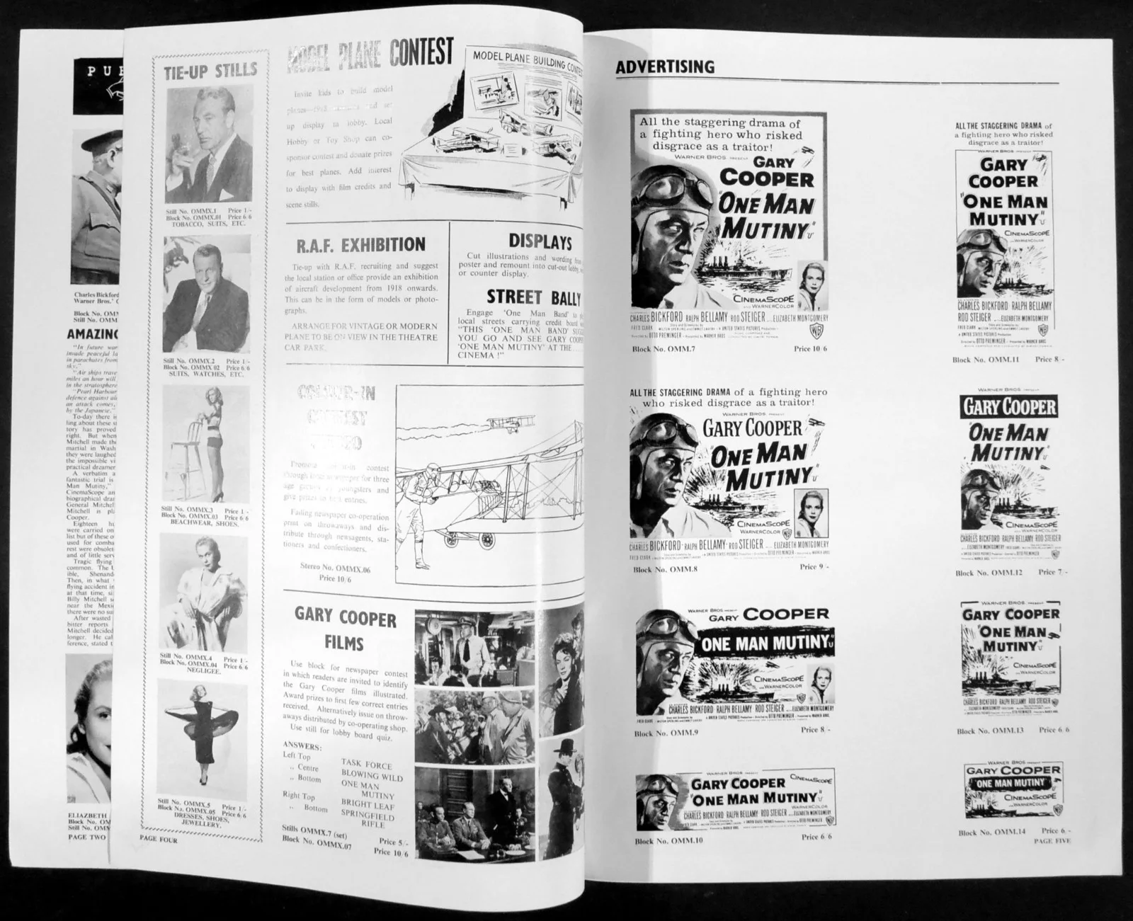 ONE MAN MUTINY 1956 Gary Cooper, Charles Bickford, Ralph Bellamy UK PRESSBOOK, изображение 2
