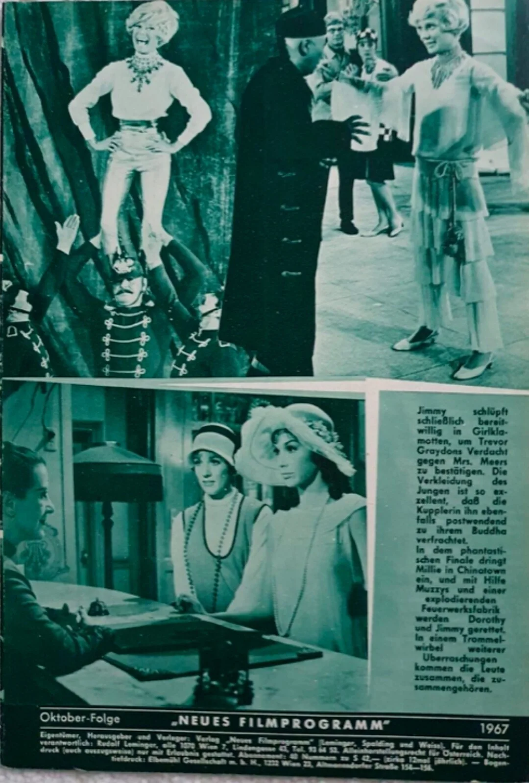 THOROUGHLY MODERN MILLIE - RARE VINTAGE ORIGINAL GERMAN BROCHURE - JULIE ANDREWS, image 3