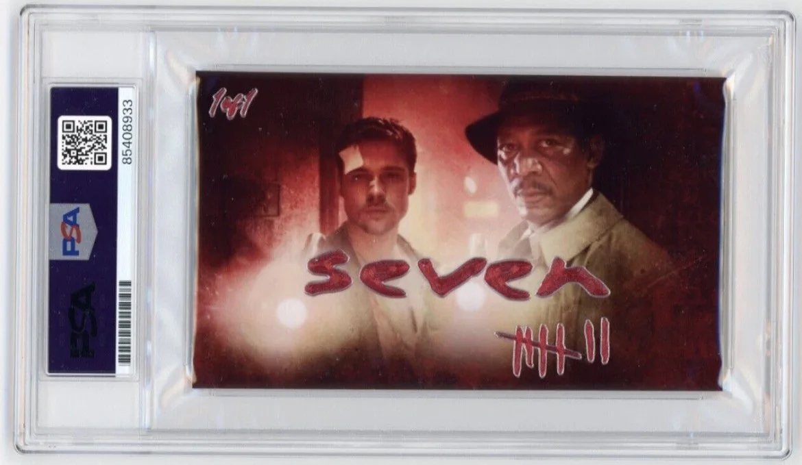 Morgan Freeman — Morgan Freeman - Cut Auto - Custom 3x5 Seven Card - PSA, image 2