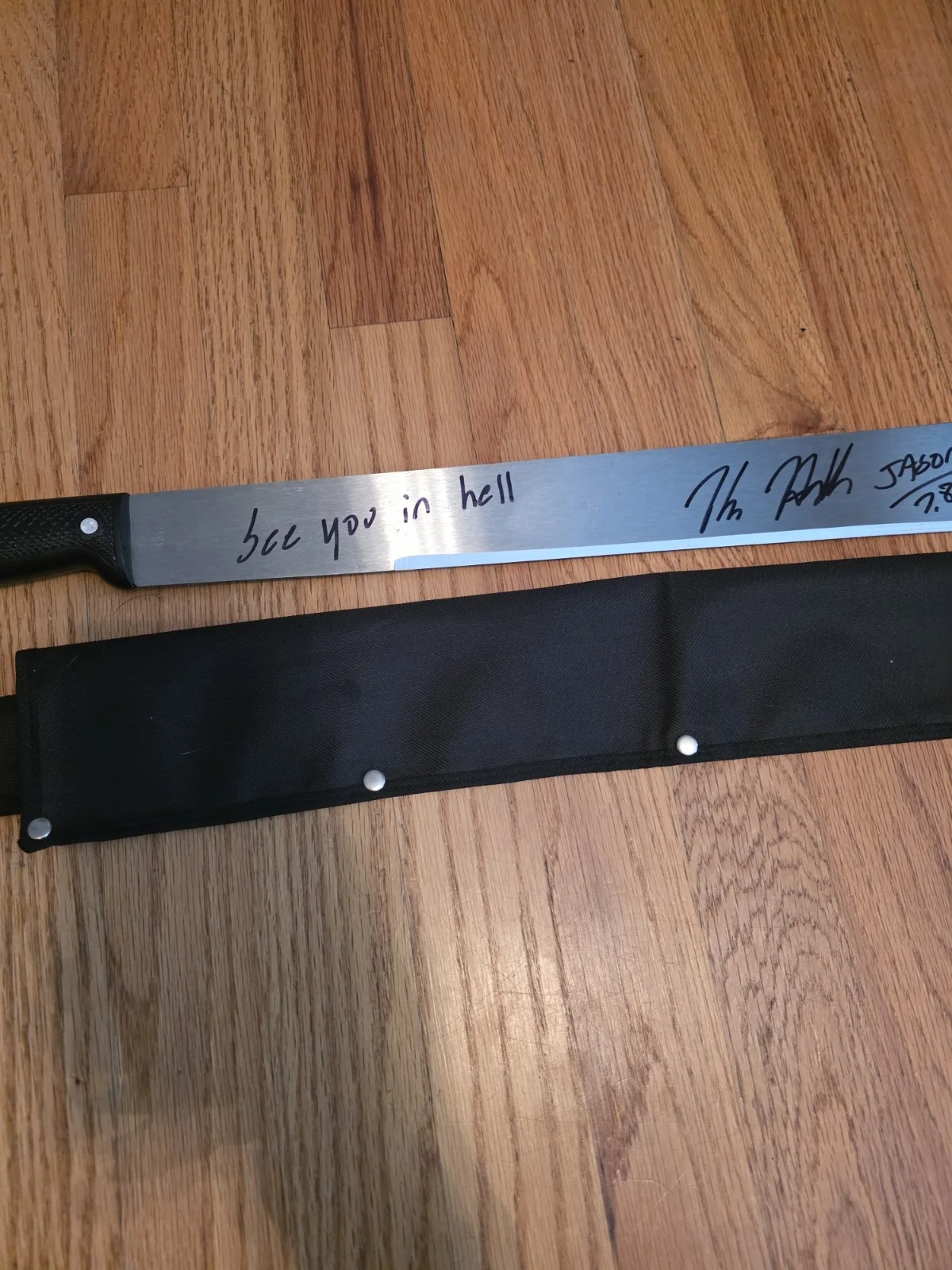 Jason Voorhees Signed Machete Kane Hodder Rare, image 3