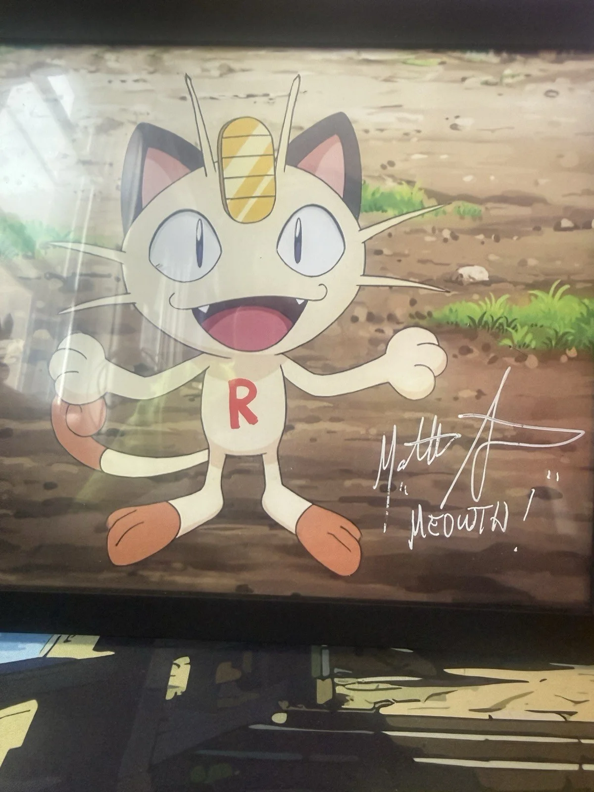 Matthew Sussman — Framed Meowth Pokemon signed photo by original voice actor Matthew Sussman, image 5