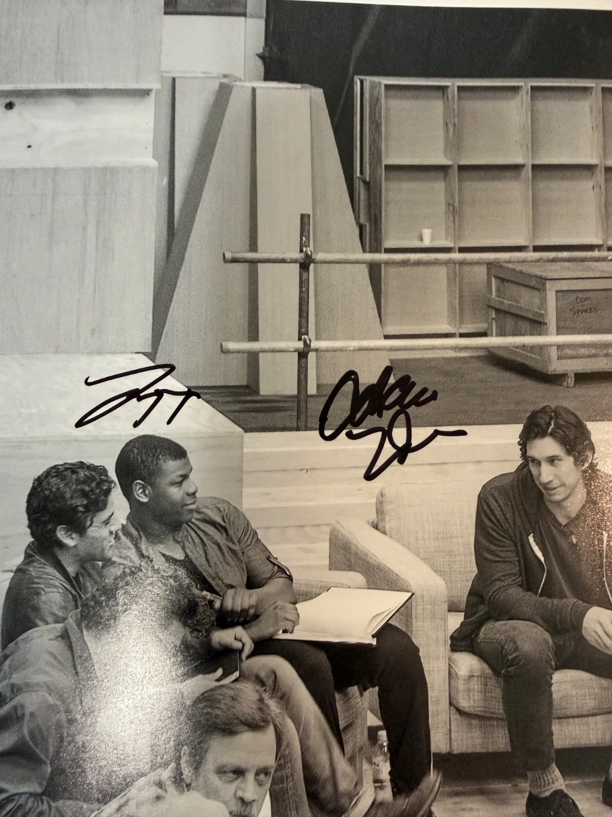 5 cast members — Star Wars Force Awakens CAST SIGNED Poster - Harrison Ford Driver Ridley PSA/DNA, image 2