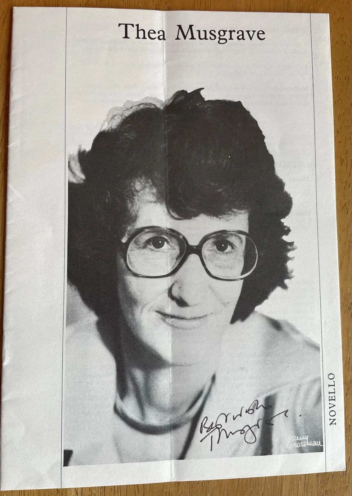 Scottish Composer Thea Musgrave Autograph Programs (2), image 2