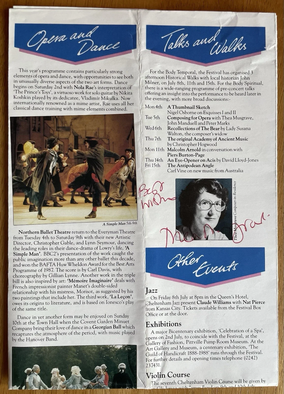 Scottish Composer Thea Musgrave Autograph Programs (2), image 3