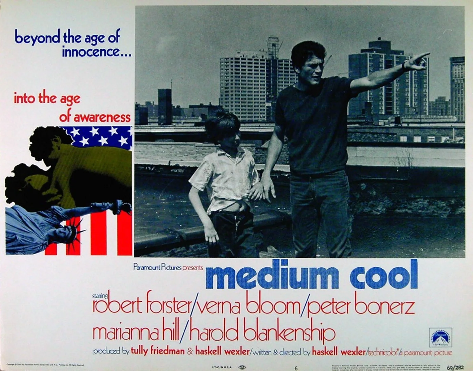 MEDIUM COOL 1969 Robert Forster, Verna Bloom HASKELL WEXLER 4 LOBBY CARDS, image 2