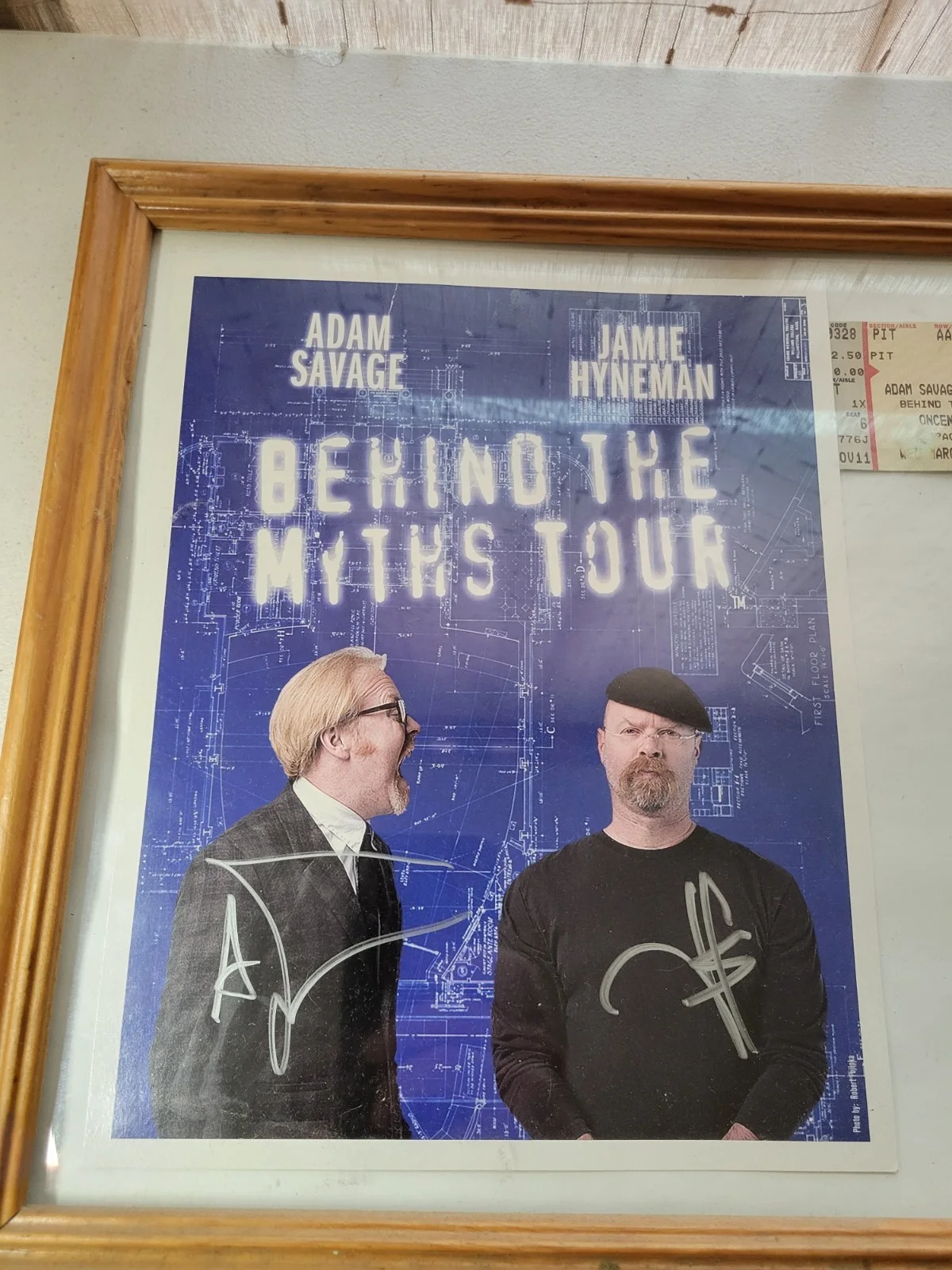 ADAM SAVAGE JAMIE HYNEMAN SIGNED 8x10 AUTOGRAPHED MYTHBUSTERS Tour Ticket Pass +, image 4