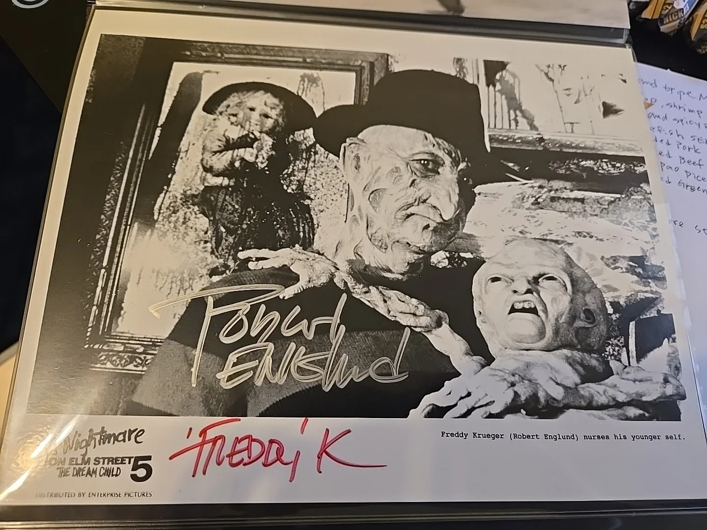 Robert Englund — Robert Englund 8x10 Autographed Nightmare On Elm Street 5 Photo B&W