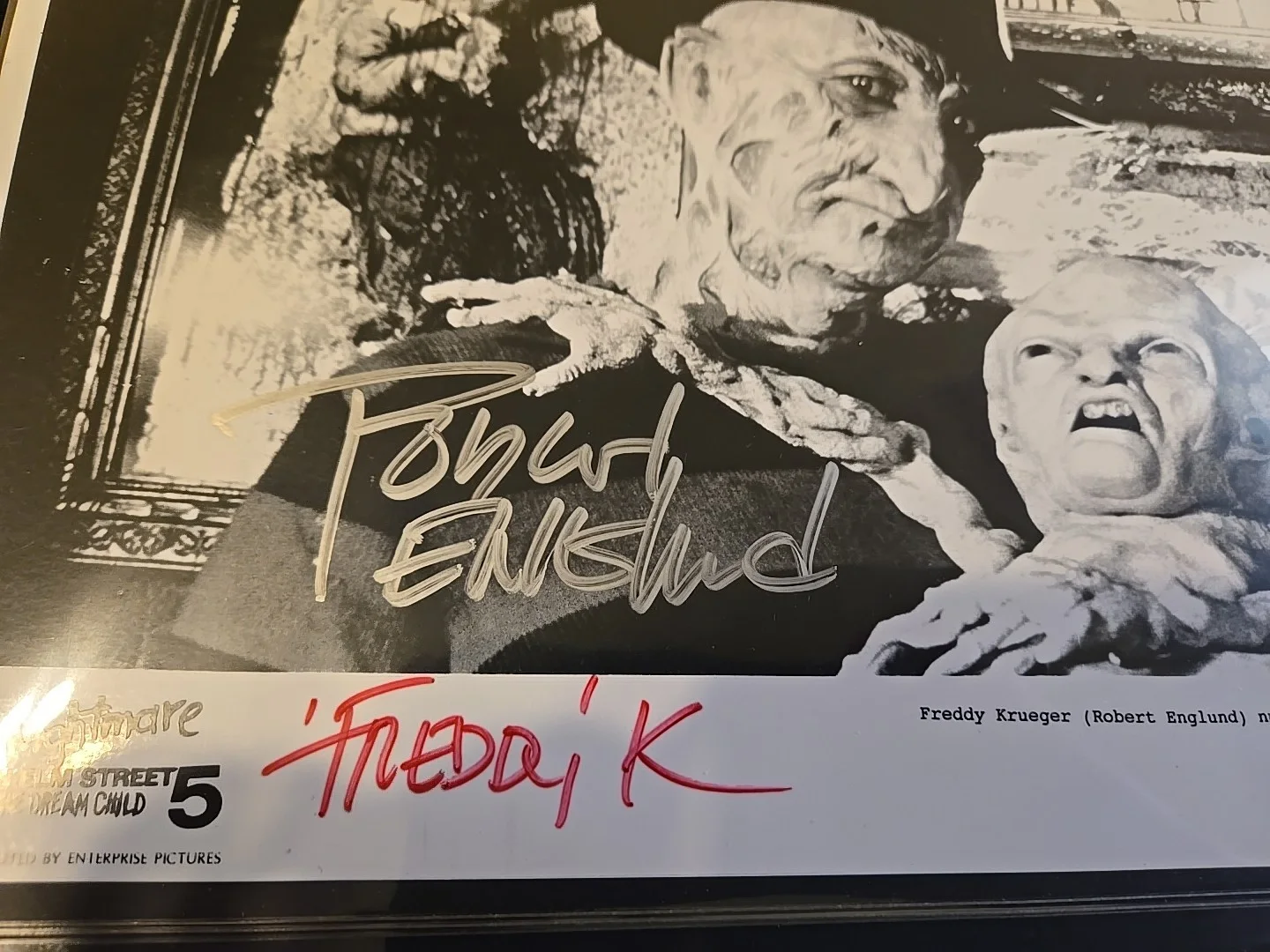 Robert Englund — Robert Englund 8x10 Autographed Nightmare On Elm Street 5 Photo B&W, image 2