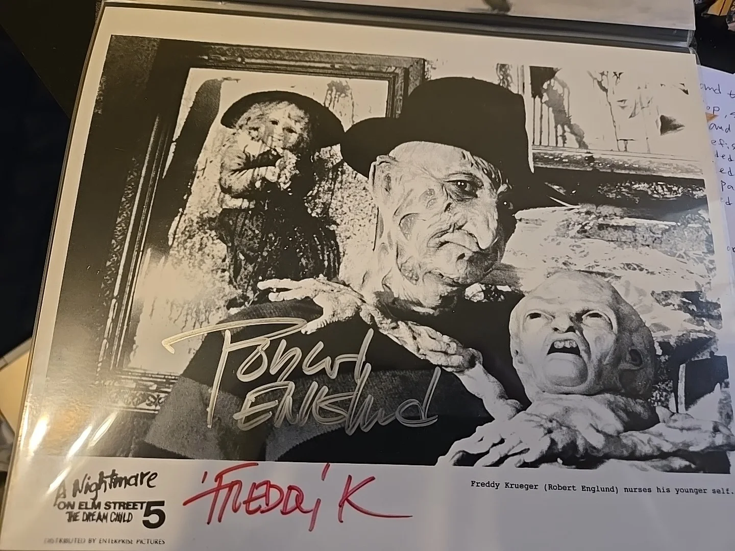 Robert Englund — Robert Englund 8x10 Autographed Nightmare On Elm Street 5 Photo B&W, image 3