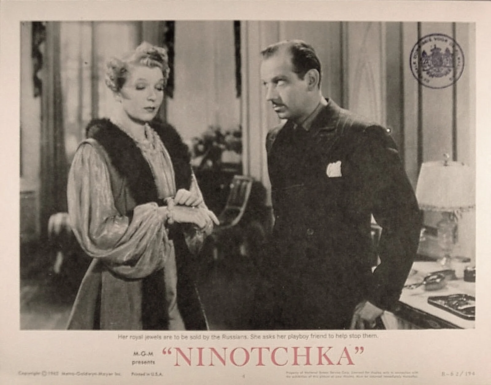 NINOTCHKA 1939 Greta Garbo Melvyn Douglas, Ina Claire, Sig Ruman LOBBY SET, изображение 4