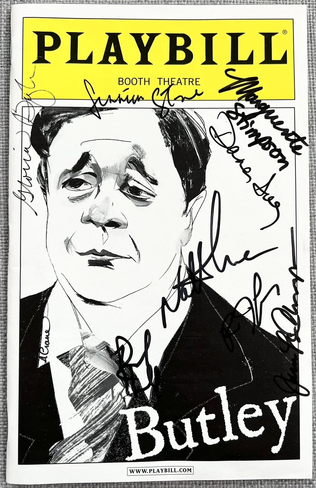 Nathan Lane — Butley Signed IP Broadway Playbill Nathan Lane Dana Ivey Julian Ovenden