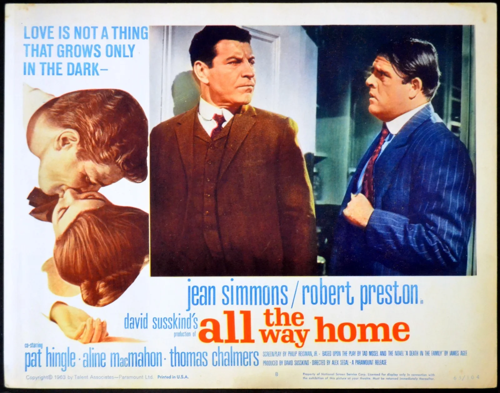 ALL THE WAY HOME 1963 Robert Preston, Jean Simmons 4 LOBBY CARDS, image 4