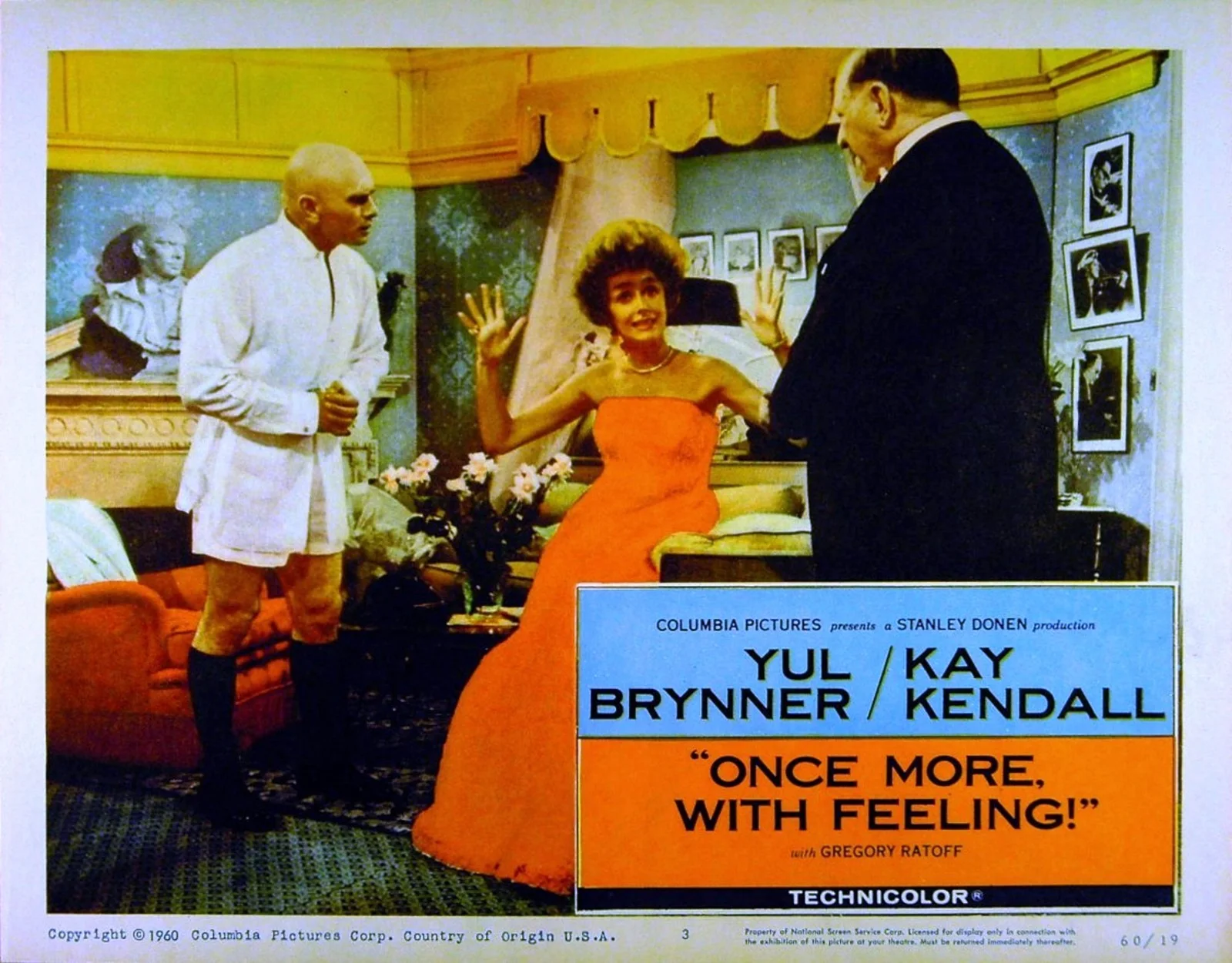 ONCE MORE, WITH FEELING! 1960 Yul Brynner, Kay Kendall 5 LOBBY CARDS, image 3
