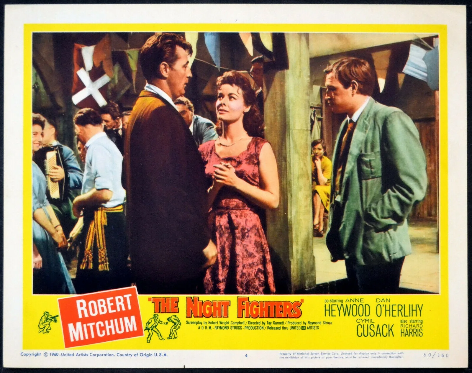 A TERRIBLE BEAUTY 1960 Robert Mitchum, Richard Harris Anne Heywood 4 LOBBY CARDS, изображение 2