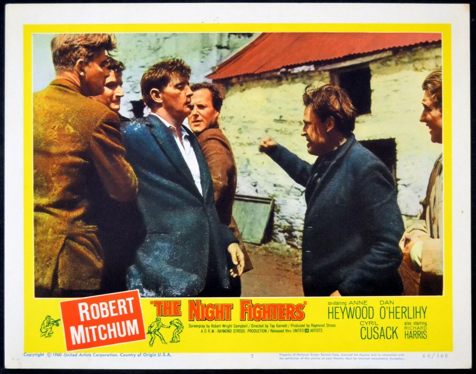A TERRIBLE BEAUTY 1960 Robert Mitchum, Richard Harris Anne Heywood 4 LOBBY CARDS, изображение 3