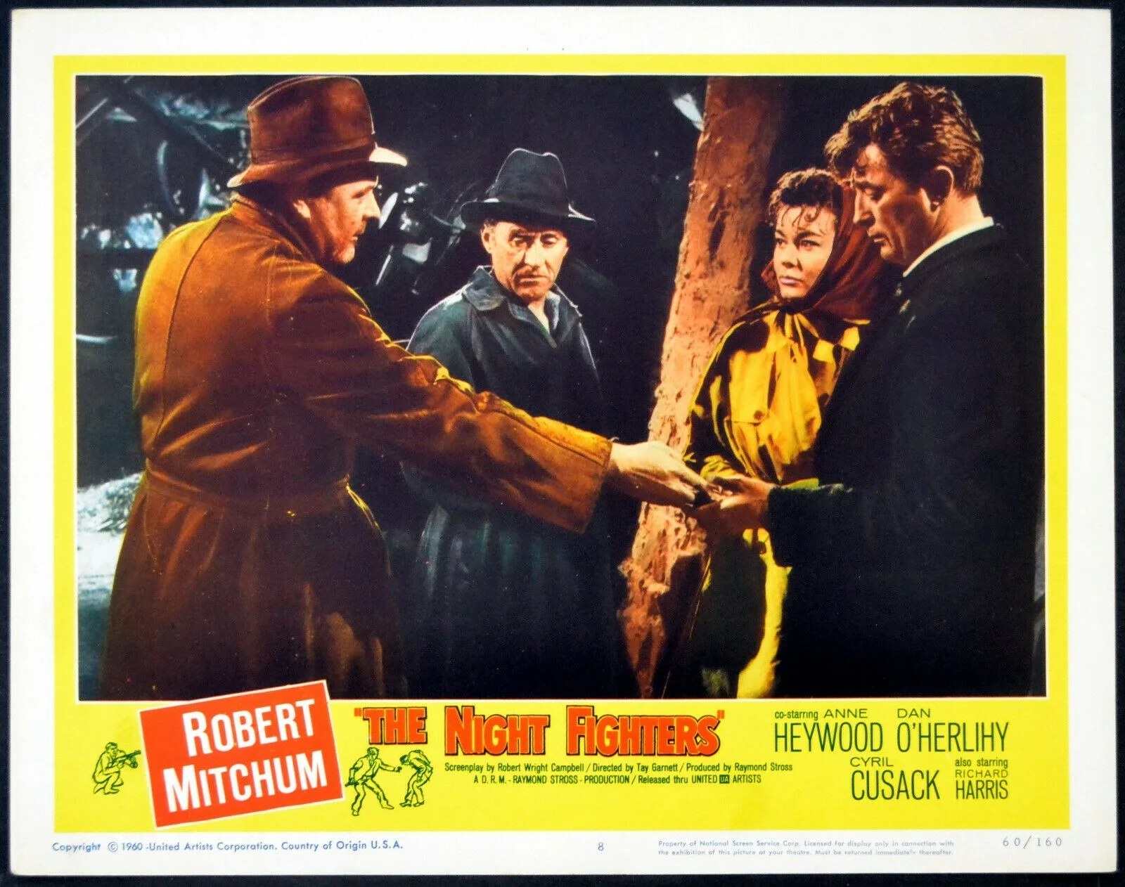 A TERRIBLE BEAUTY 1960 Robert Mitchum, Richard Harris Anne Heywood 4 LOBBY CARDS, изображение 4