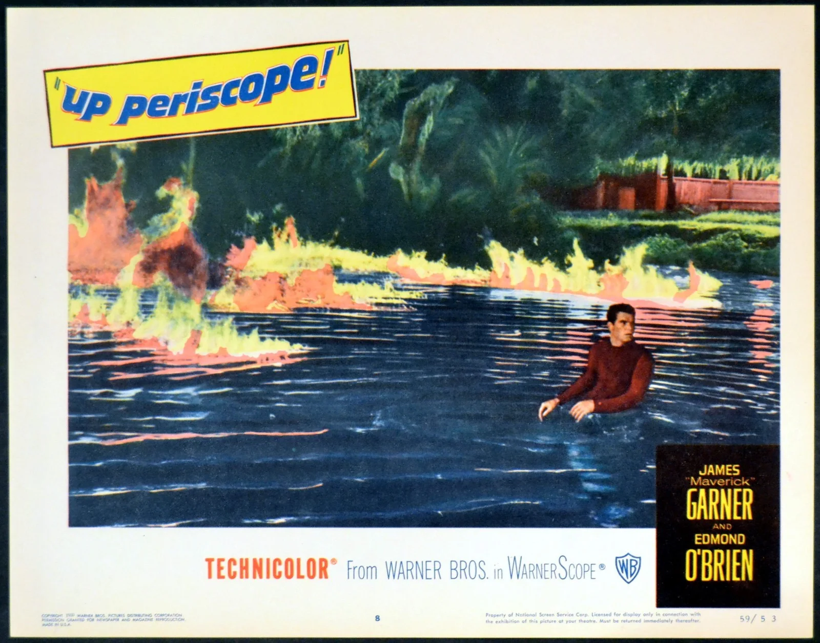 UP PERISCOPE 1959 James Garner, Edmond O'Brien 5 LOBBY CARDS, image 5