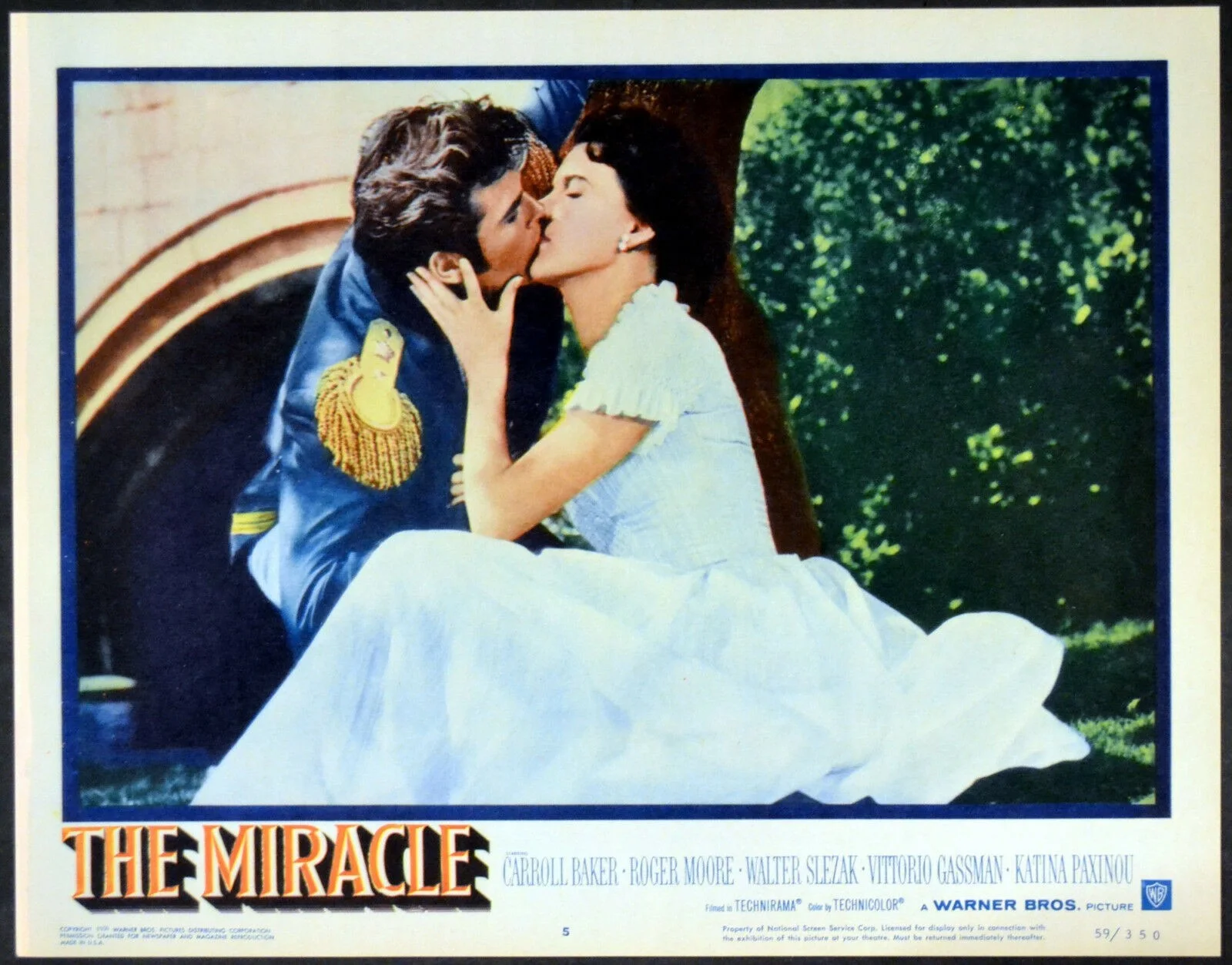 MIRACLE 1959 Carroll Baker, Roger Moore, Vittorio Gassman 4 LOBBY CARDS, image 4