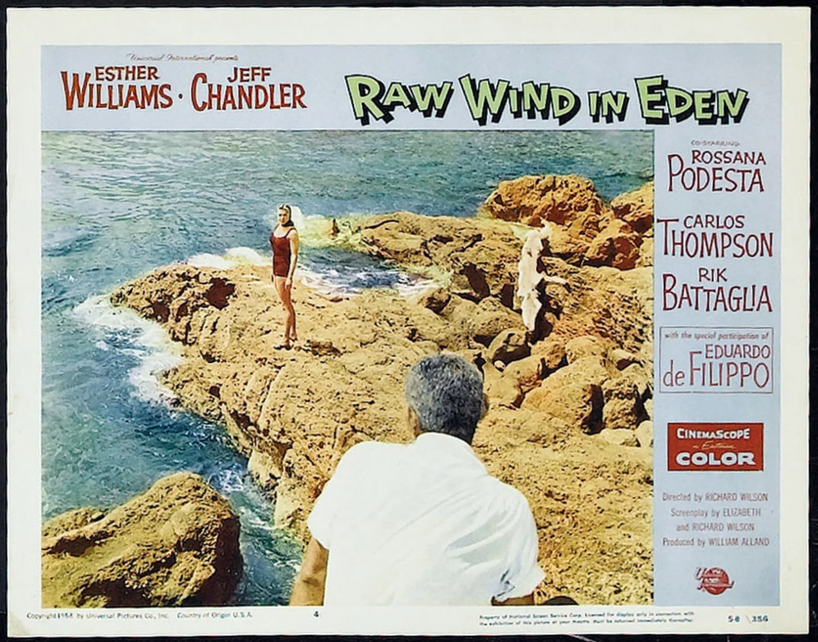 RAW WIND IN EDEN 1958 Jeff Chandler, Esther Williams 5 LOBBY CARDS, image 3