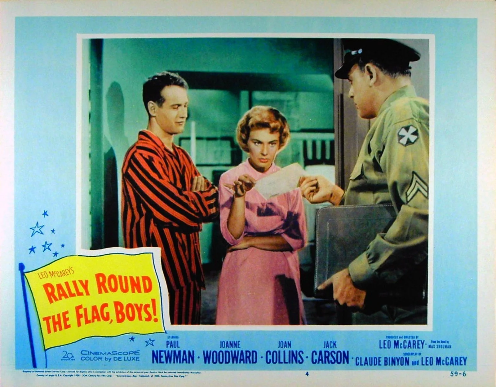 RALLY ROUND THE FLAG, BOYS! 1958 Paul Newman, Joan Collins 4 LOBBY CARDS, изображение 3