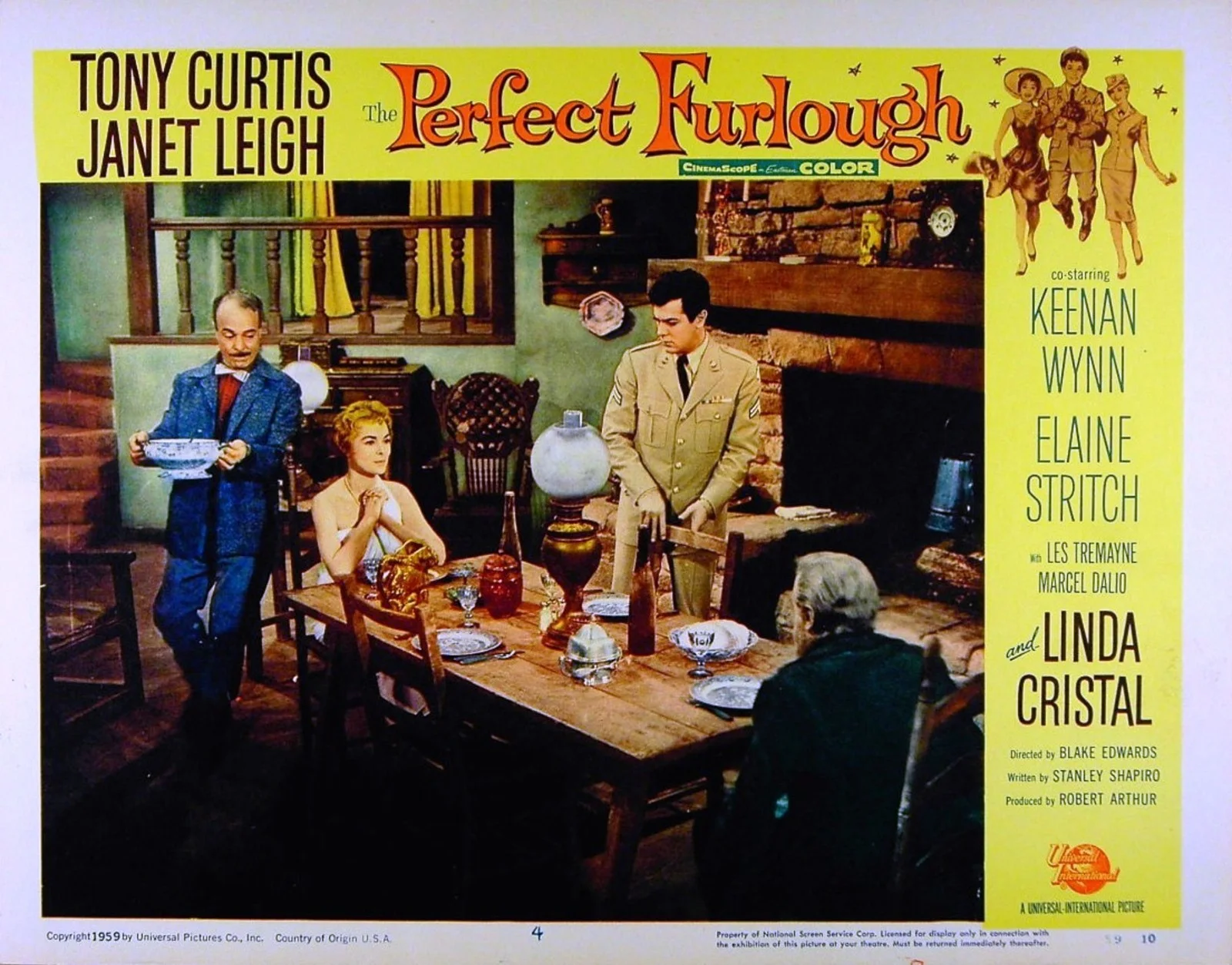 PERFECT FURLOUGH 1958 Janet Leigh, Tony Curtis, Keenan Wynn 4 LOBBY CARDS, изображение 2