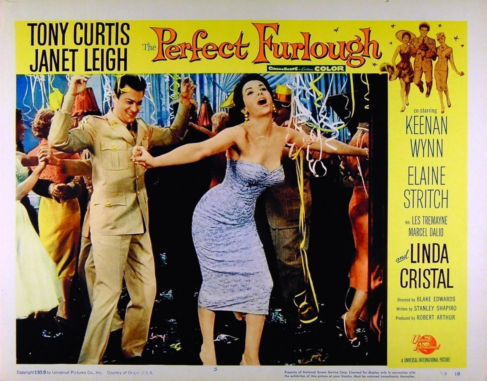 PERFECT FURLOUGH 1958 Janet Leigh, Tony Curtis, Keenan Wynn 4 LOBBY CARDS, изображение 3