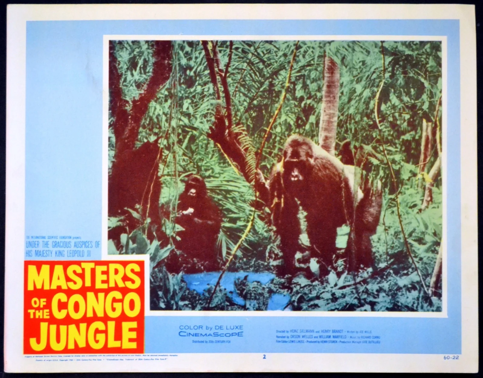 MASTERS OF THE CONGO JUNGLE 1958 Henry Brandt Heinz Sielmann 7 LOBBY CARDS, изображение 2