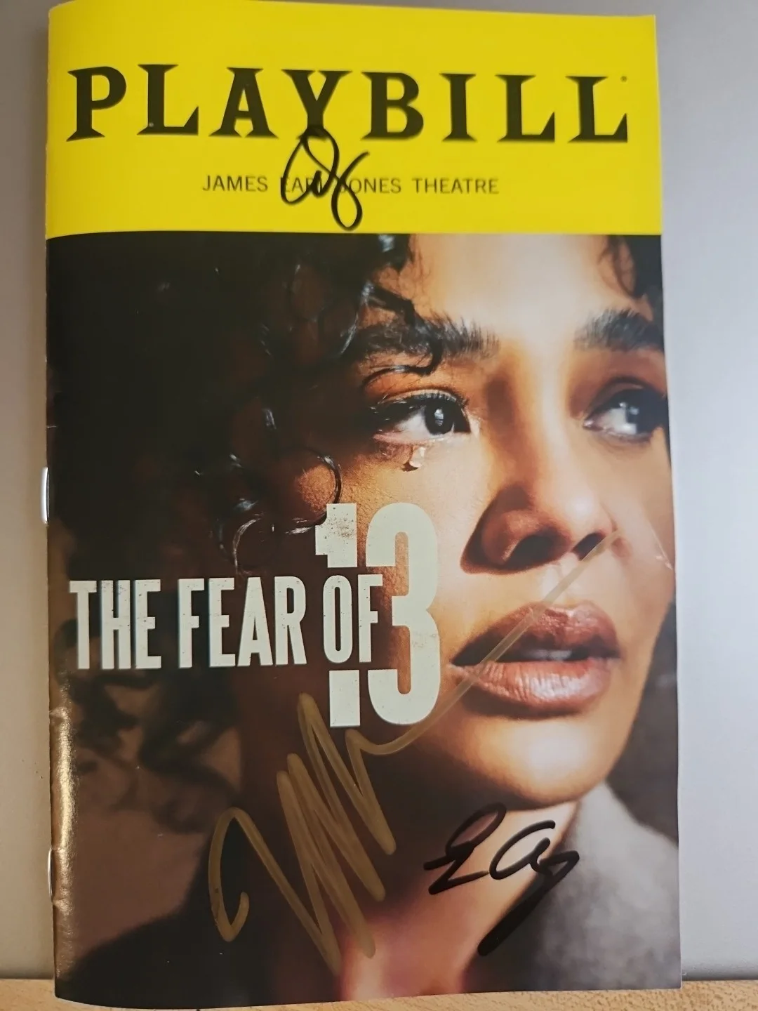 Tessa Thompson, Eddie Cooper, Ephraim Sykes — The Fear Of 13 Signed Playbill - Tessa Thompson, Eddie Cooper, Ephraim Sykes