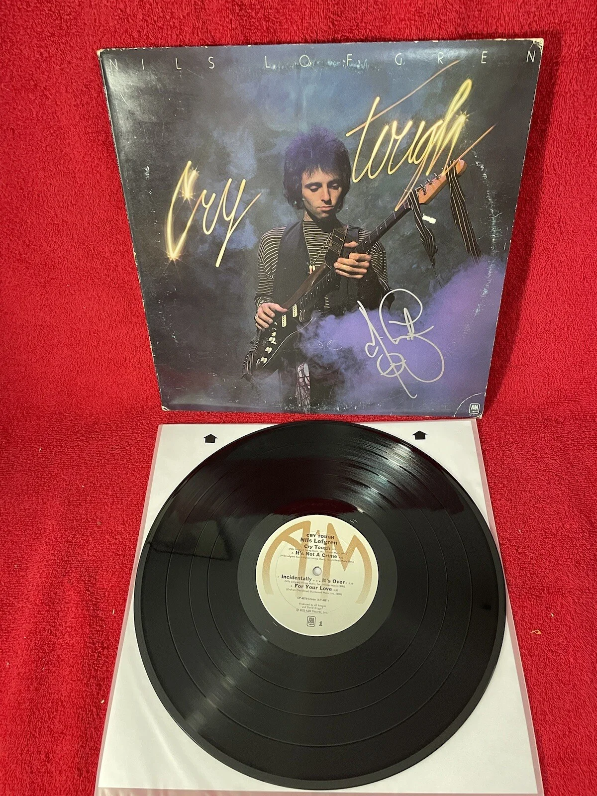 NILS LOFGREN Signed Autographed CRY TOUGH LP ALBUM Bruce Springsteen Guitarist, изображение 2