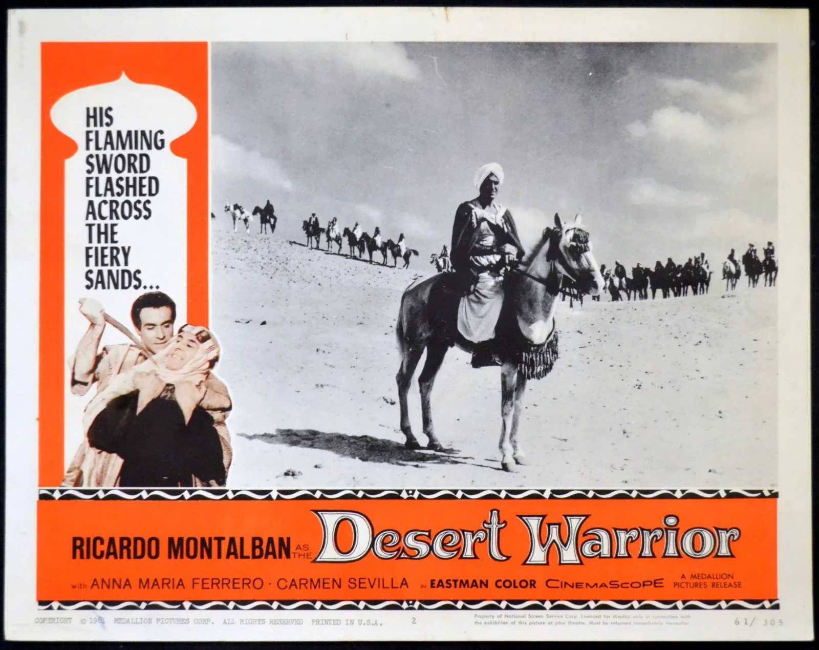 DESERT WARRIOR 1957 Ricardo Montalban, Gino Cervi, Carmen Sevilla 5 LOBBY CARDS, изображение 2