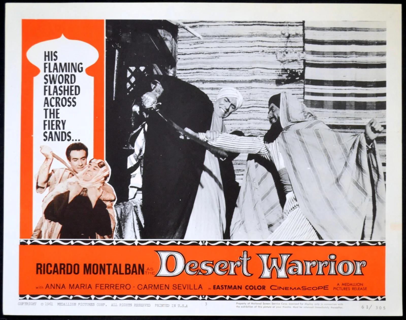 DESERT WARRIOR 1957 Ricardo Montalban, Gino Cervi, Carmen Sevilla 5 LOBBY CARDS, изображение 3