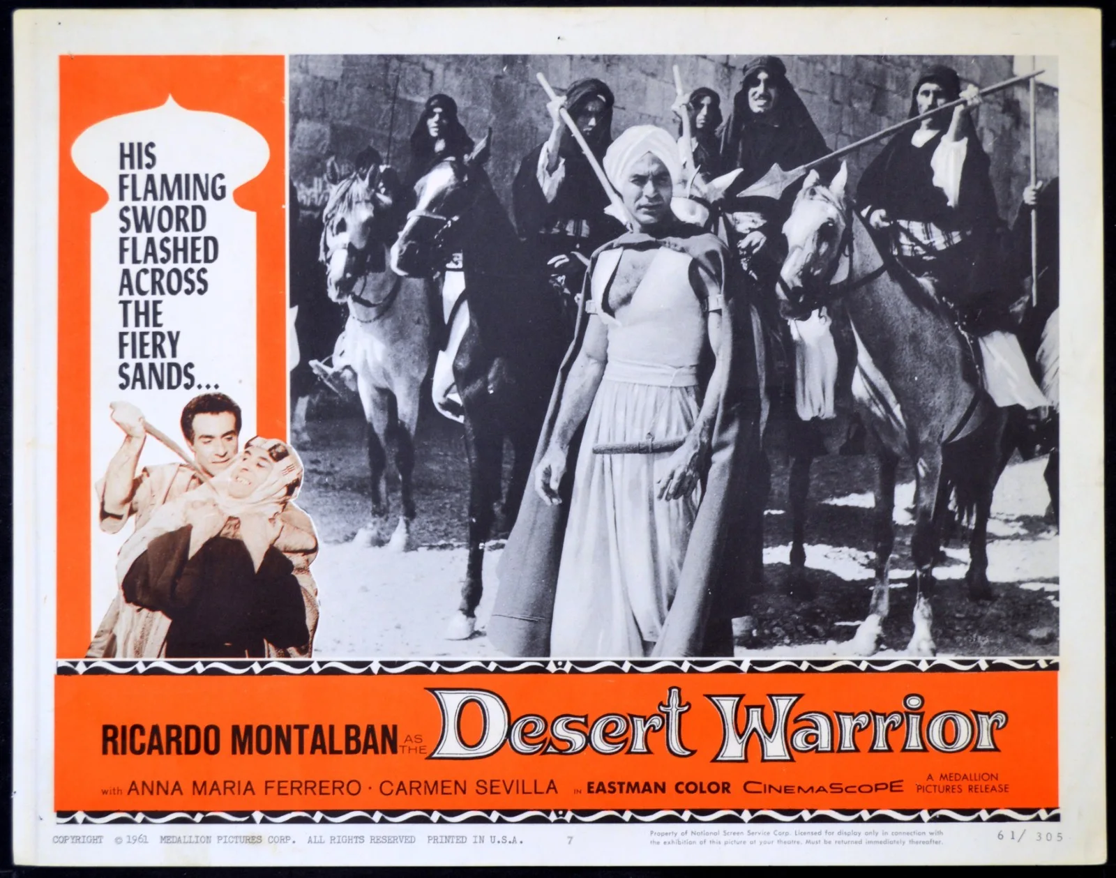 DESERT WARRIOR 1957 Ricardo Montalban, Gino Cervi, Carmen Sevilla 5 LOBBY CARDS, изображение 4
