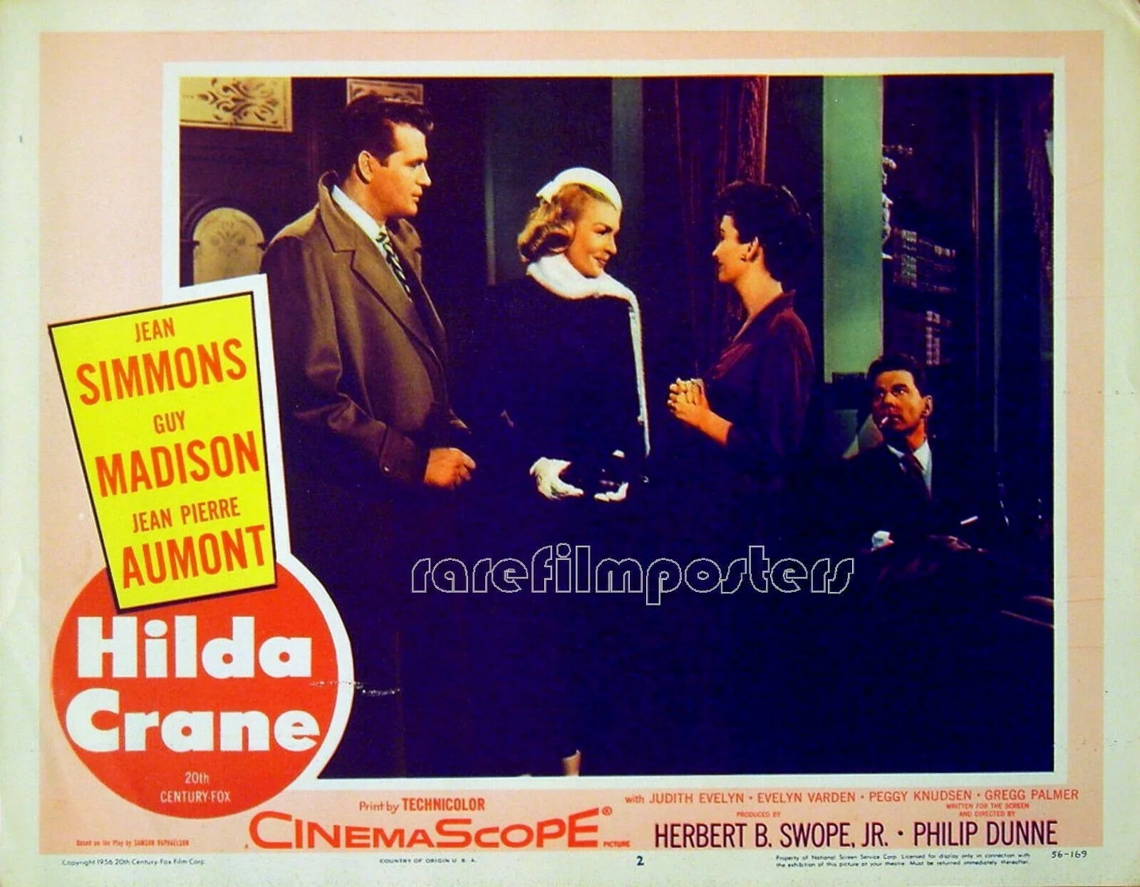 HILDA CRANE 1956 Jean Simmons, Guy Madison, Jean-Pierre Aumont 5 LOBBY CARDS, изображение 2