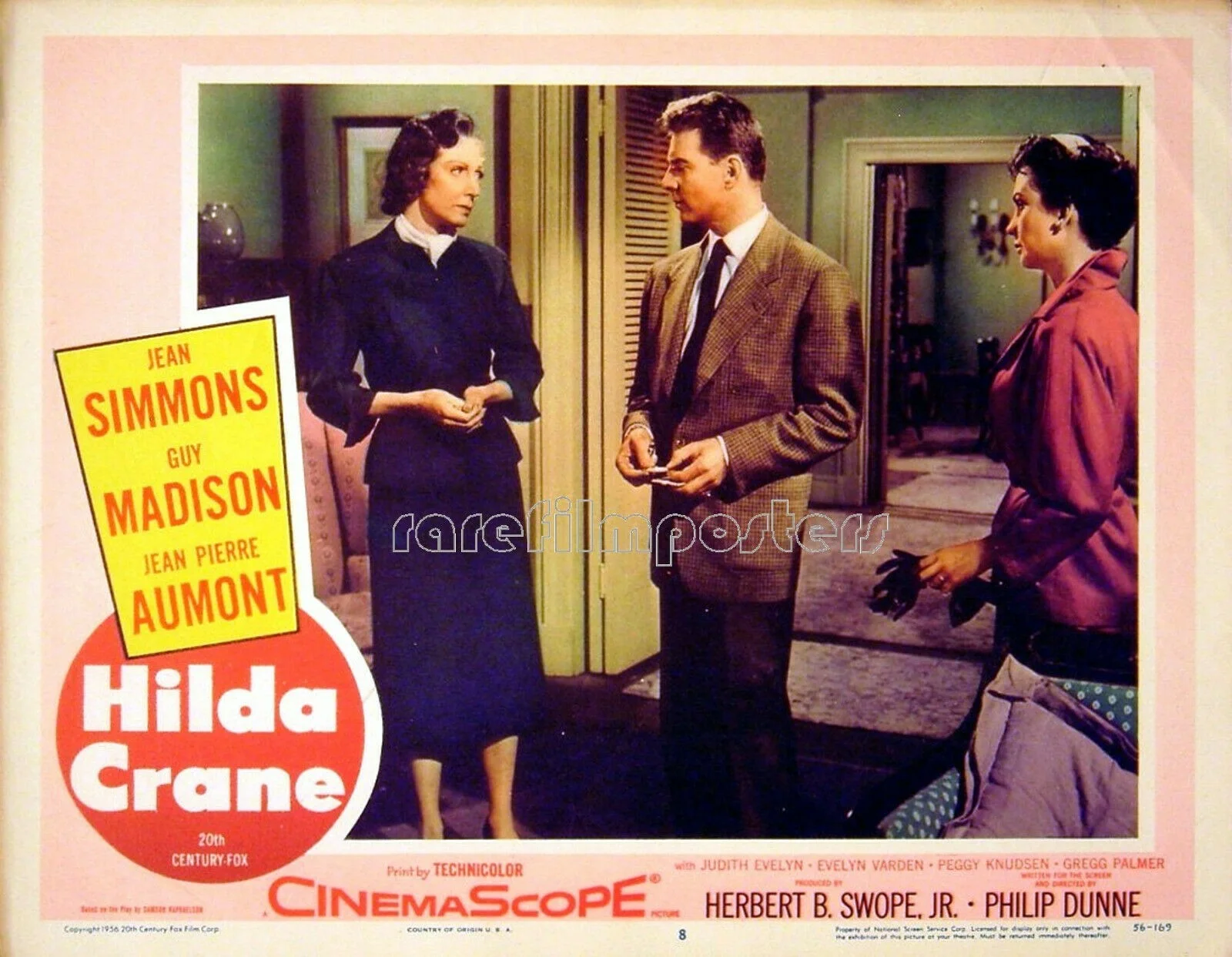 HILDA CRANE 1956 Jean Simmons, Guy Madison, Jean-Pierre Aumont 5 LOBBY CARDS, изображение 5