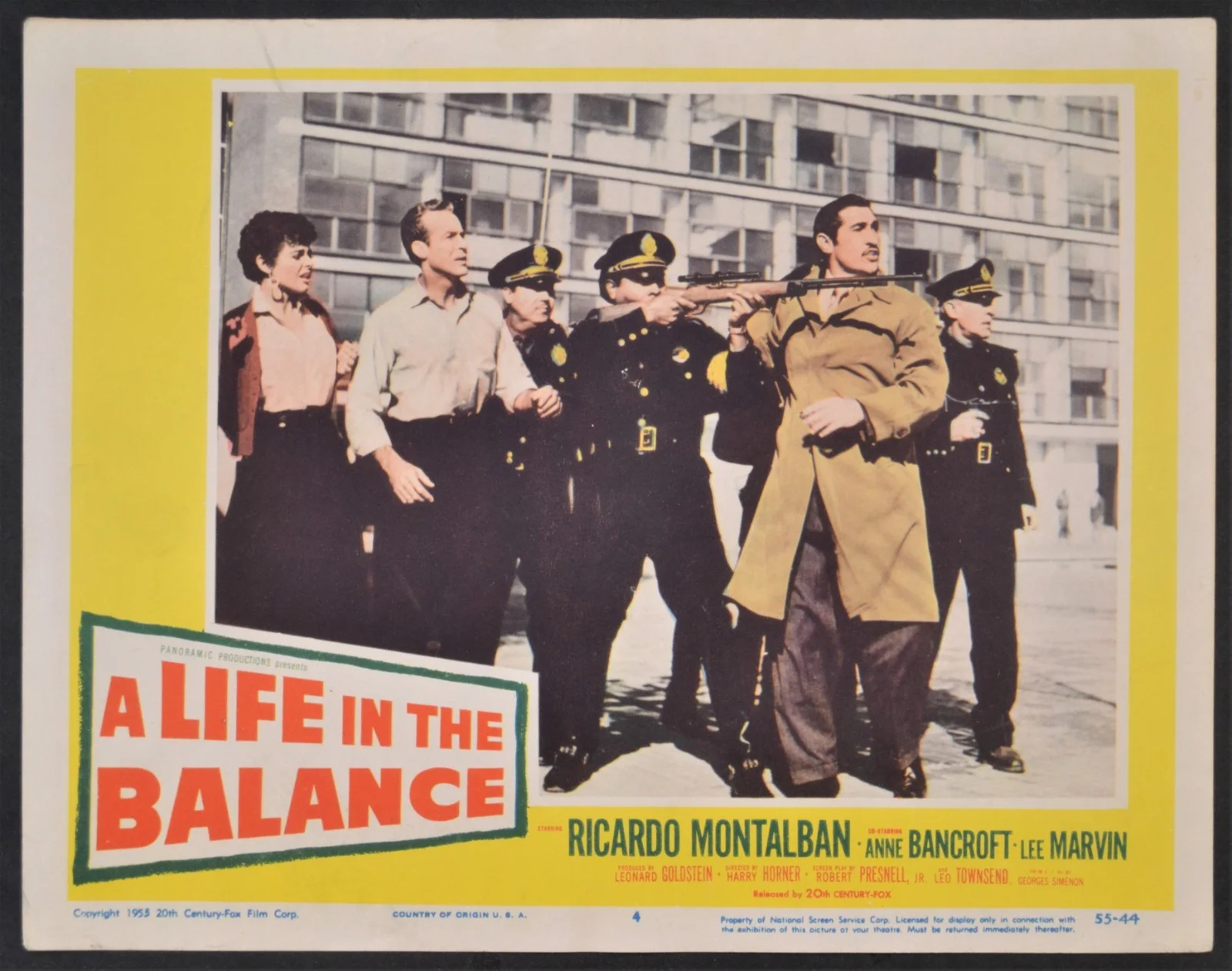 A LIFE IN THE BALANCE 1955 Ricardo Montalban Anne Bancroft, Lee Marvin LOBBY SET, изображение 2