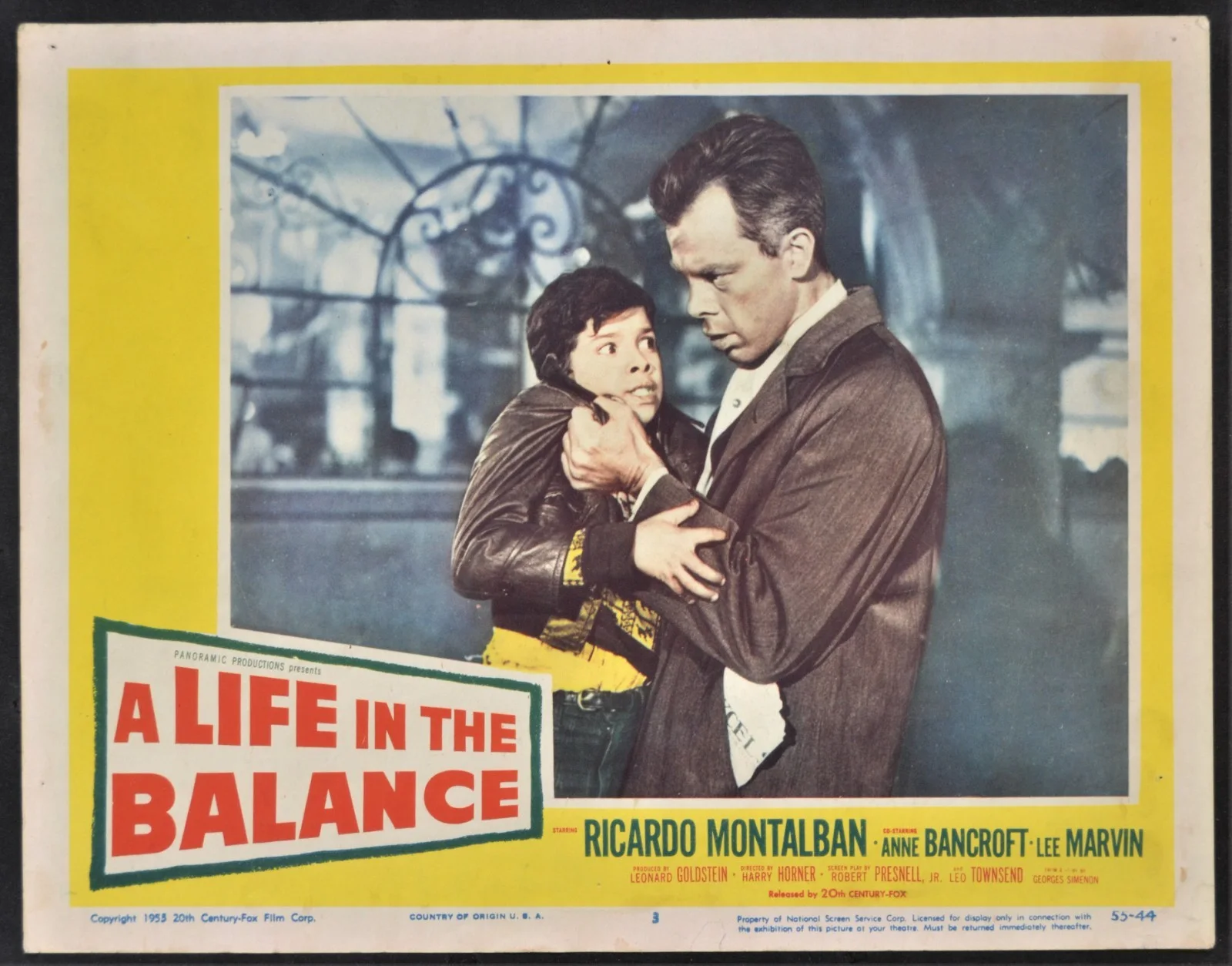 A LIFE IN THE BALANCE 1955 Ricardo Montalban Anne Bancroft, Lee Marvin LOBBY SET, изображение 3