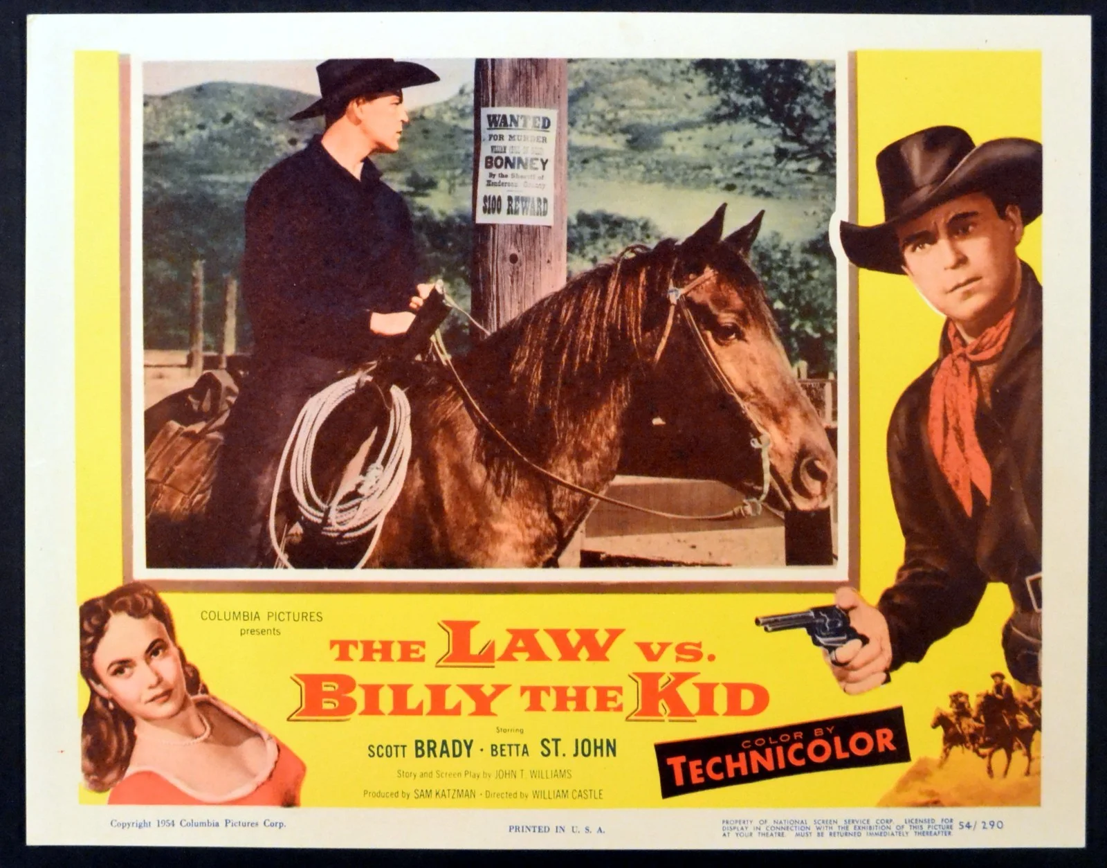 LAW VS. BILLY THE KID 1954 Scott Brady, Betta St. John, James Griffith LOBBY SET, изображение 2