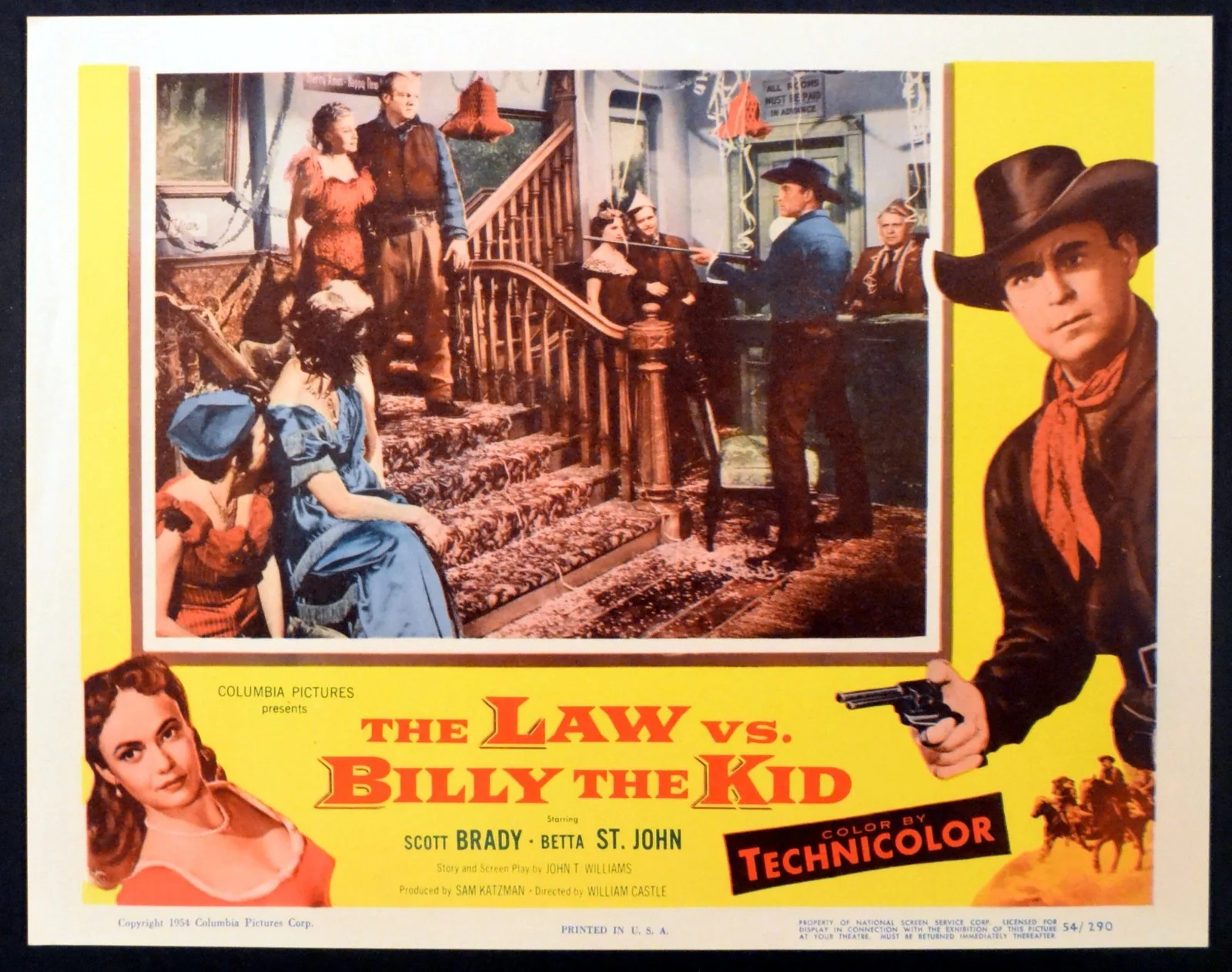 LAW VS. BILLY THE KID 1954 Scott Brady, Betta St. John, James Griffith LOBBY SET, изображение 3