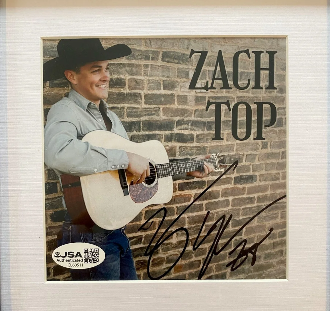 ZACH TOP AUTOGRAPH FRAMED 2022 ZACH TOP ALBUM CD DISPLAY JSA CL60511, image 2