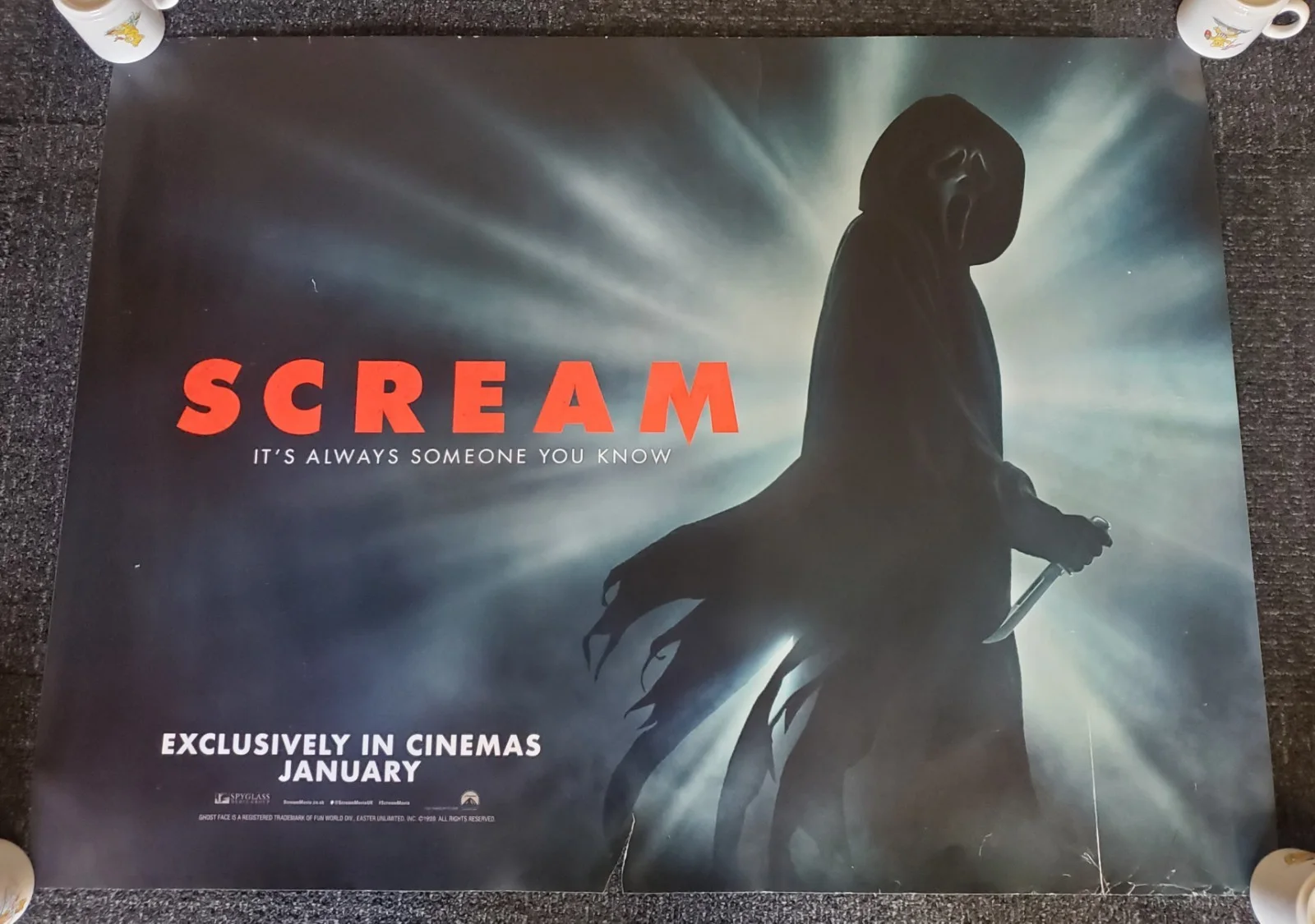 Scream 2022 Original UK Quad Cinema Film Movie Poster 40x30" Ghostface Halloween, изображение 3