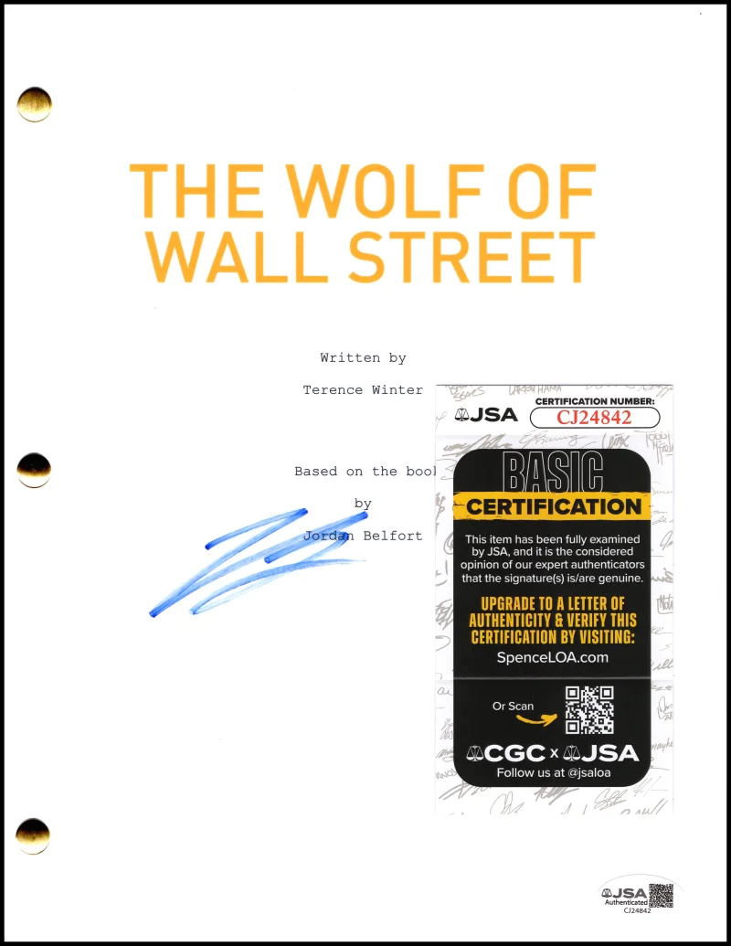 Leonardo DiCaprio — Leonardo DiCaprio Signed Autograph Wolf of Wall Street Full Movie Script JSA COA, image 2