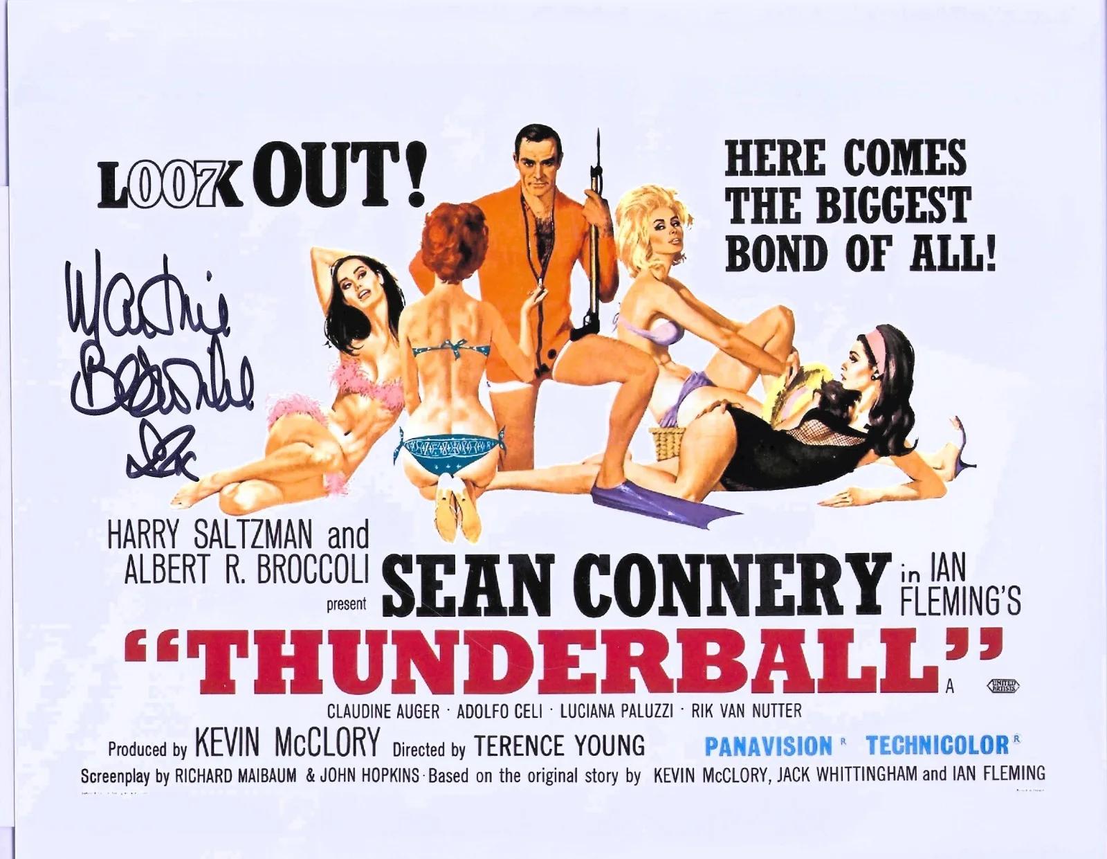 Martine Beswick — MARTINE BESWICK signed in Thunderball with COA .. 8x10 James Bond 007