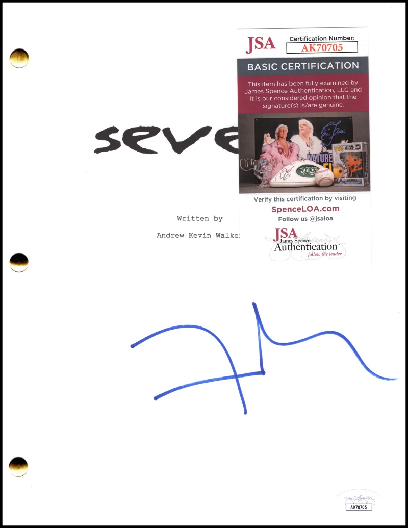 David Fincher — David Fincher Signed Autograph Seven Se7en Full Movie Script Screenplay JSA COA, image 2