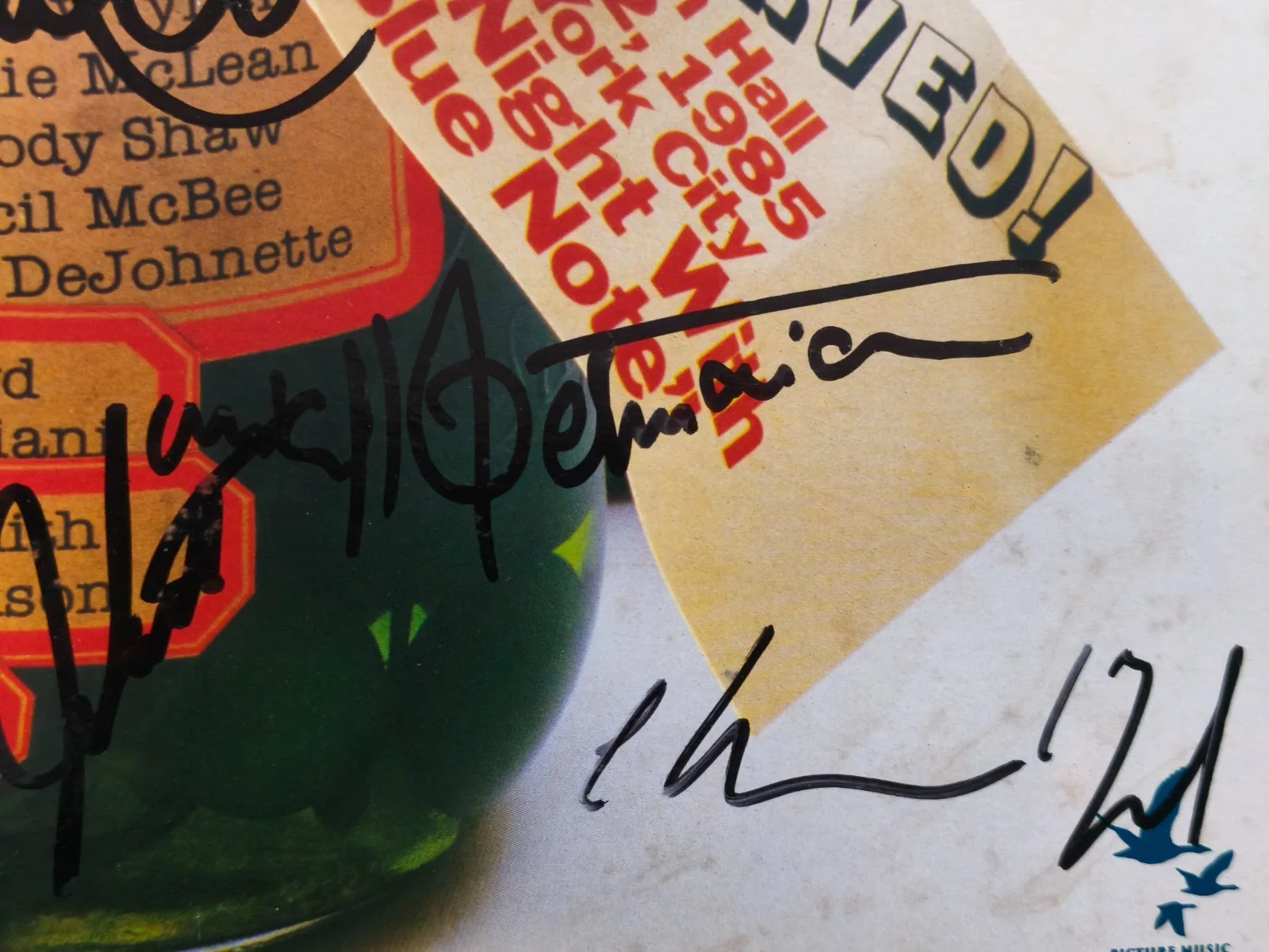Multiple 11 jazz masters signed autographed LD with 3 Japan stubs 1986 Fuji, image 5