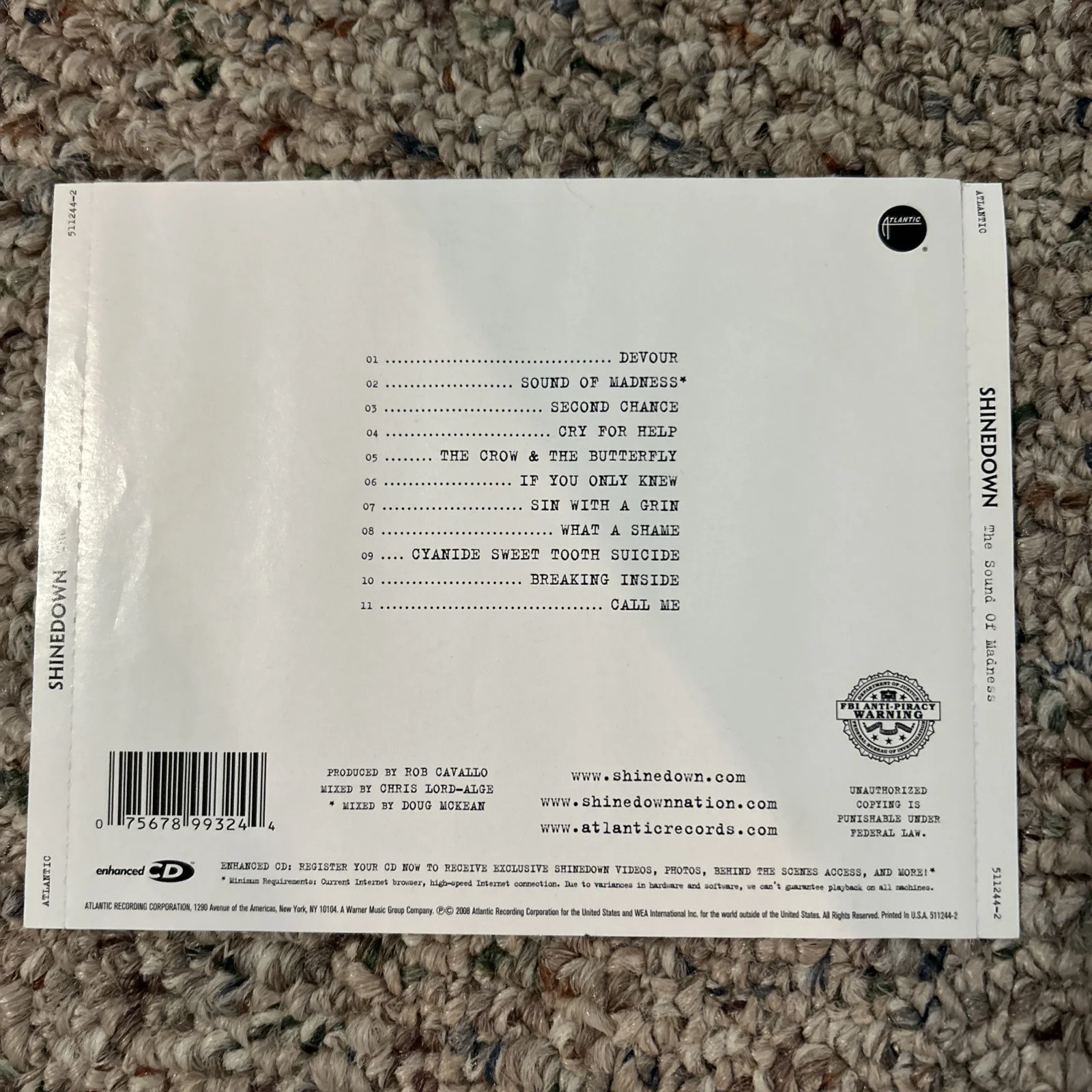 SHINEDOWN BAND SIGNED THE SOUND OF MADNESS CD INSERT - 4 AUTOGRAPHS🔥, image 5