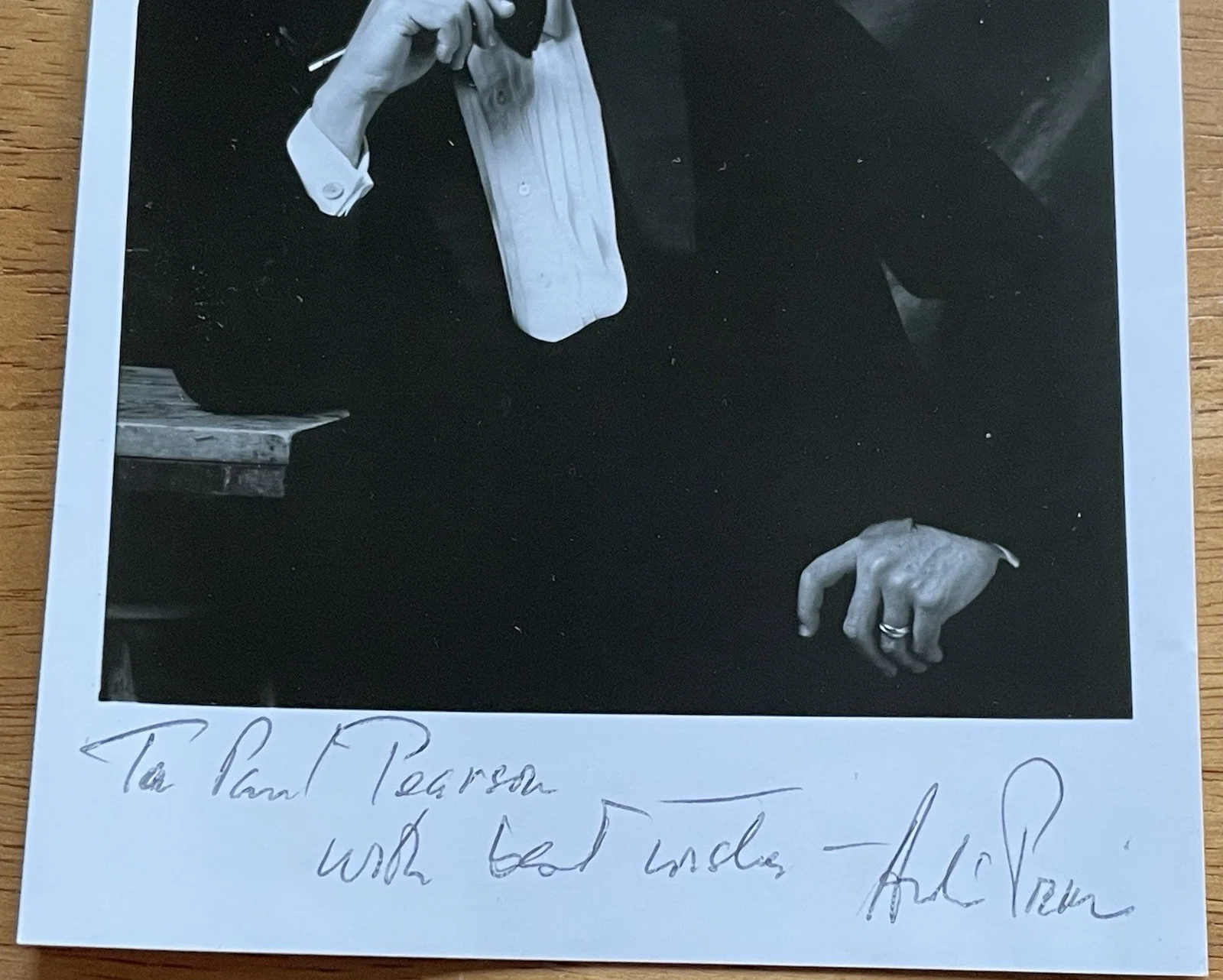 Conductor, Composer, and Pianist Andre Previn Autograph Photo, изображение 2