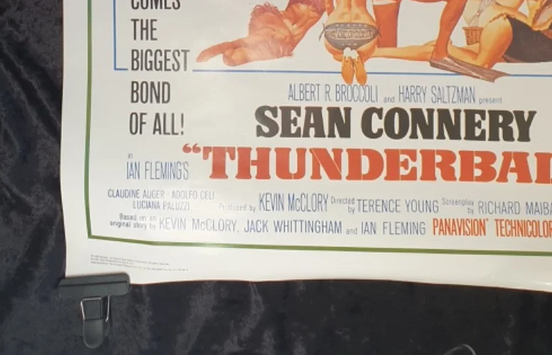 THUNDERBALL (1965) 1997 UK Quad Poster Reprint James Bond Connery MINT, изображение 2
