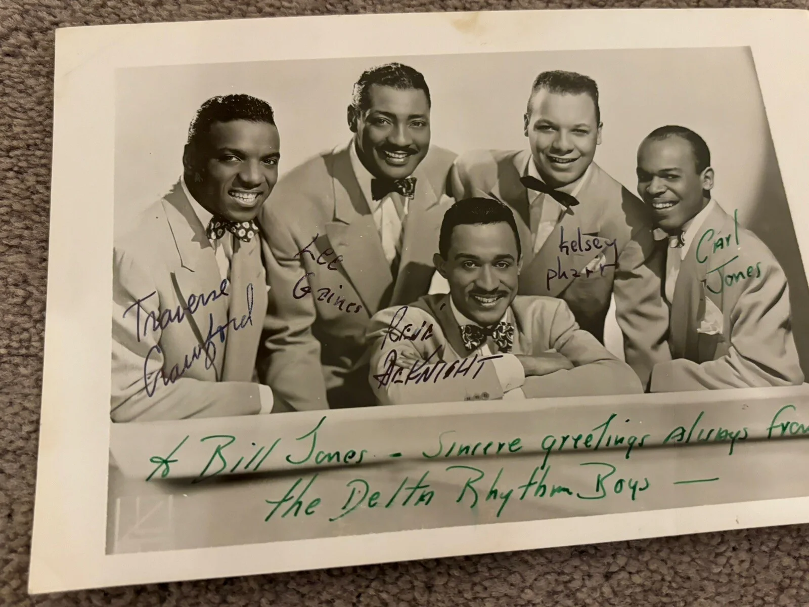 The Delta Rhythm Boys Band Music Signed Autograph Photo Please Read, изображение 2