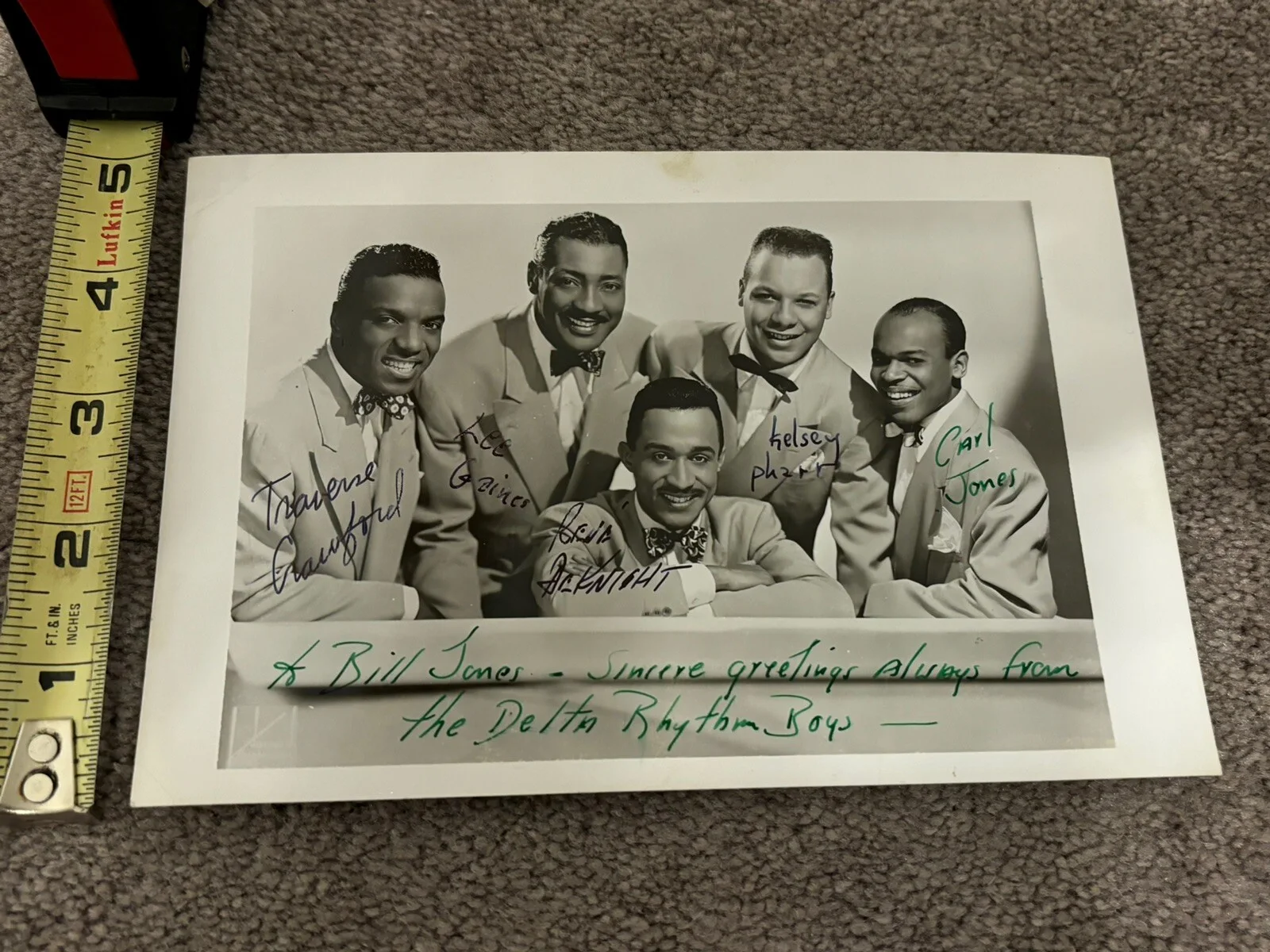 The Delta Rhythm Boys Band Music Signed Autograph Photo Please Read, изображение 3